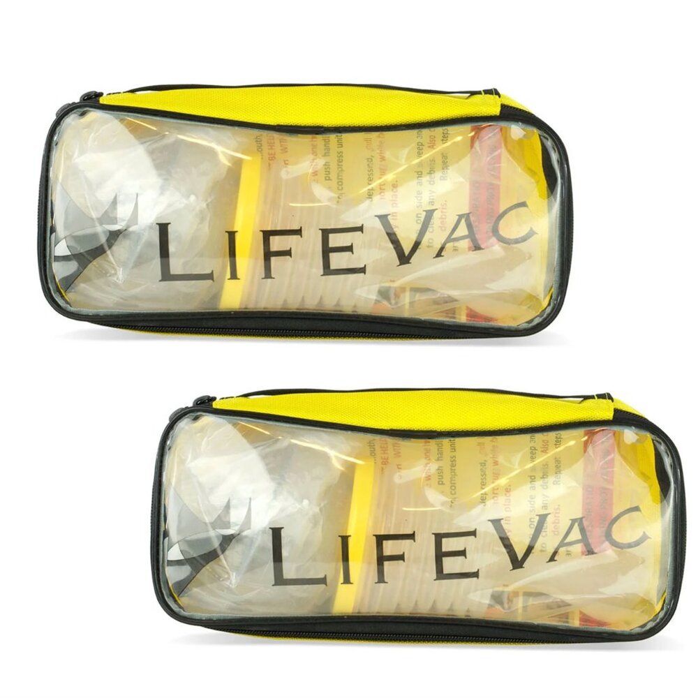 2 Packs LifeVac Yellow Travel Kit - Portable Suction Rescue Device First Aid Kit